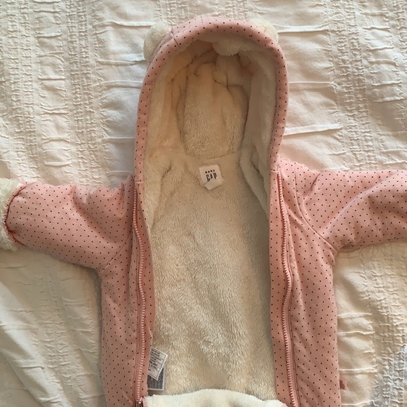 Baby Gap Pink Bear Bunting Suit - Picture 5 of 7